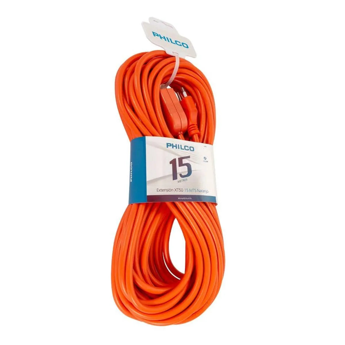 Cable Alargador Eléctrico 15 metros de Alta Resistencia 2500W 10A Philco