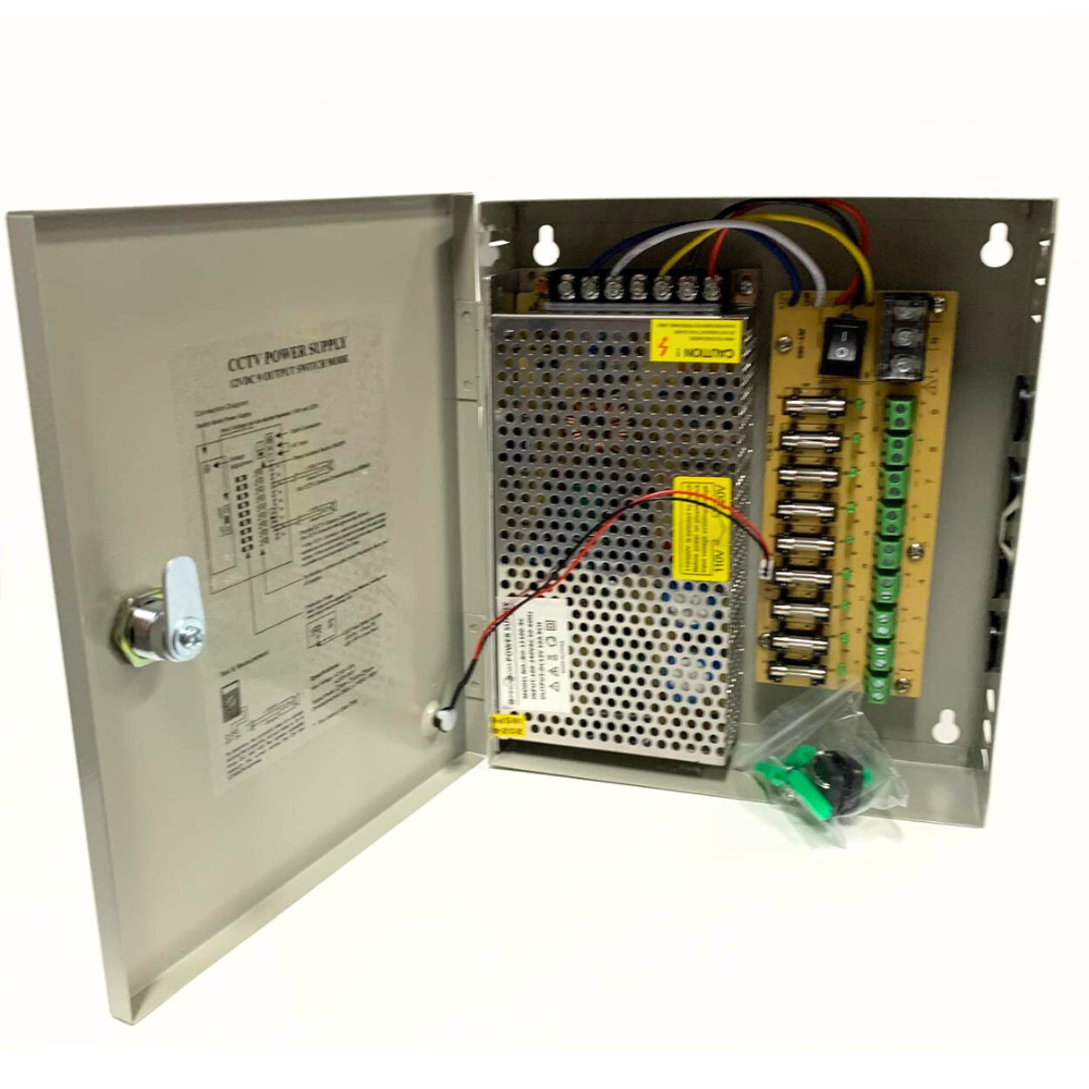 Fuente de Poder 12V 5A 4 Canales Switching con Gabinete