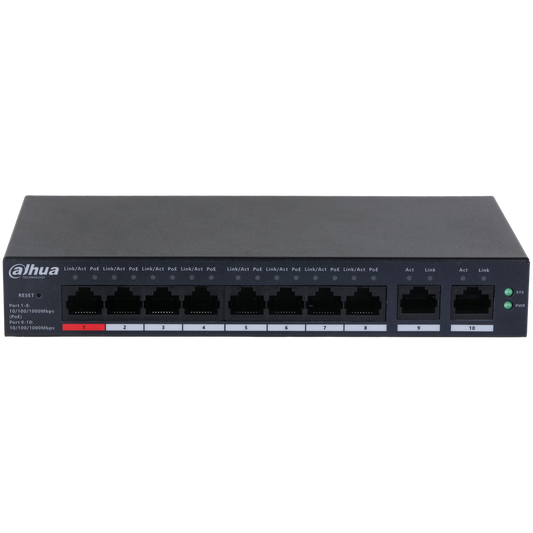 Switch 8 Puertos PoE Giga Admin Cloud Dahua