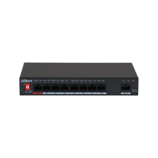 Switch administrado 8 puertos con PoE 4 puertos Dahua