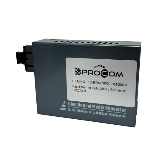 Media converter SM, 20KM ethernet fibra óptica rápido