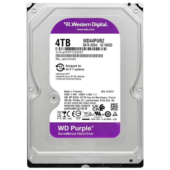 Disco Duro 4 TB Videovigilancia WD Purple WesternDigital