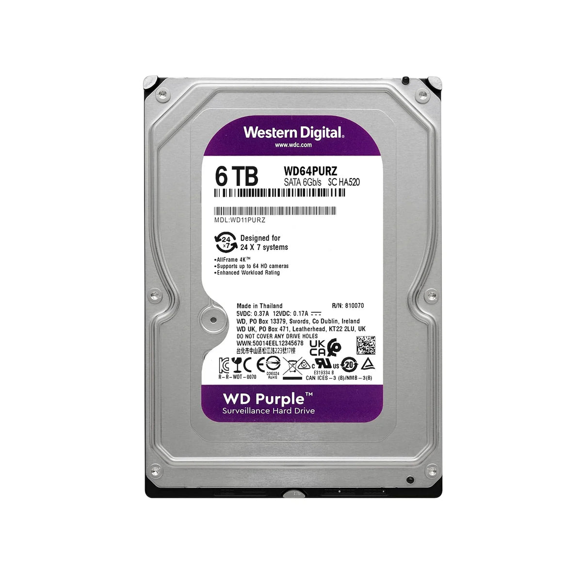 Disco Duro 6 TB Videovigilancia WD Purple WesternDigital